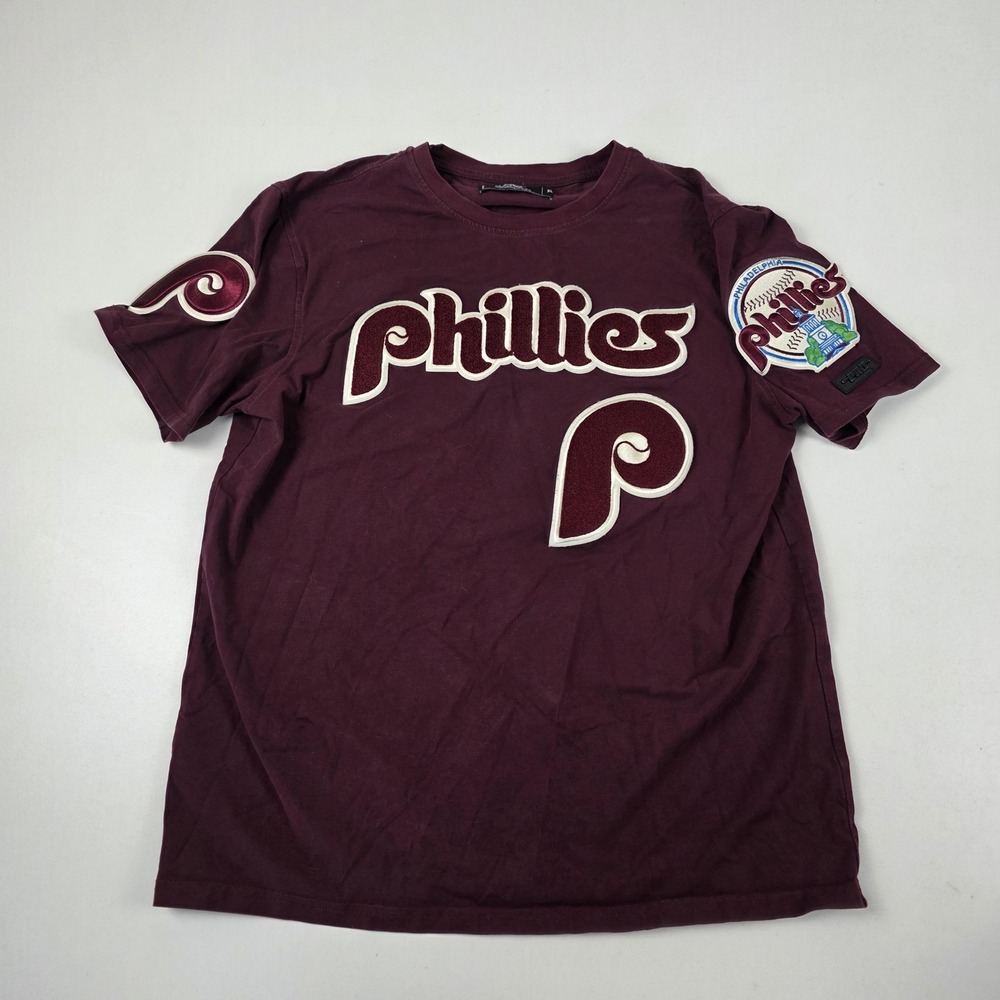 Philadelphia Phillies Shirt Mens XL Red MLB Baseball Pro Standard Chenille Patch